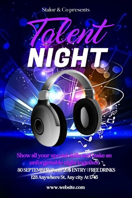 Talent Night poster Templat | PosterMyWall