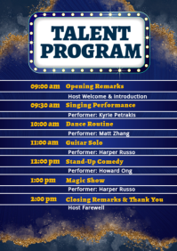 Talent Show Program Flow Template | PosterMyWall