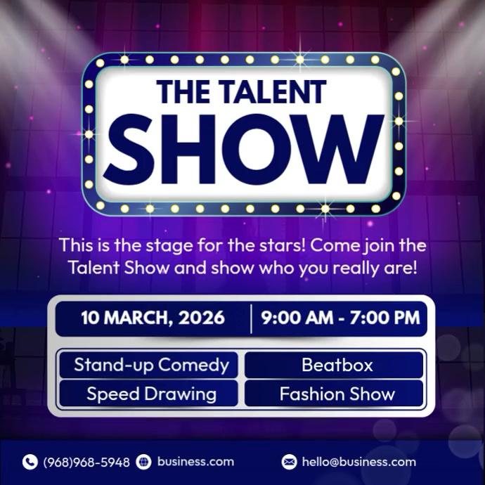 Blue Talent Show Instagram Ad Template | PosterMyWall