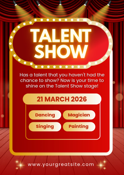 Red Talent Show Event A4 Template | PosterMyWall