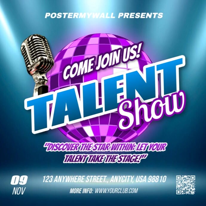Talent Show Visual Talent Show Event Poster Flyer Template | PosterMyWall
