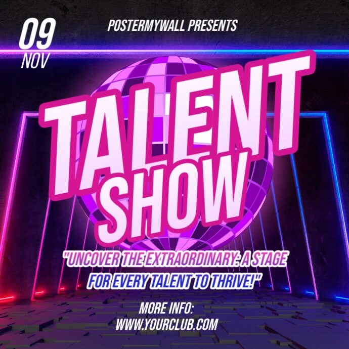 Talent Show Event Poster Flyer Template PosterMyWall