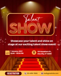 talent show flyer  instagram talent show post template