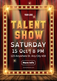 Talent show night party invitation flyers A4 template