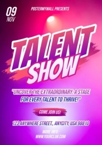 Talent Show Poster Flyer A4 template