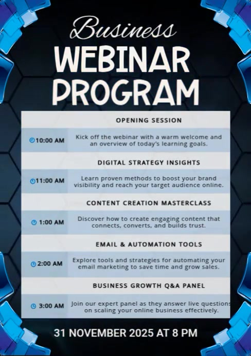 Talent Show Program Flow A4 template