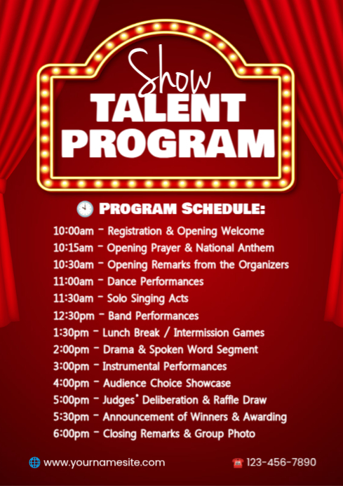 Talent Show Program Flow Template A4