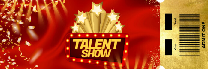 Talent Show Ticket Banner 2' × 6' template