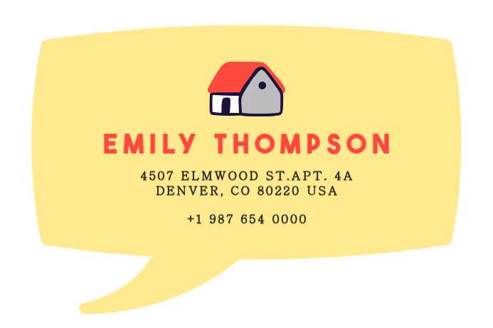 Talk Bubble Home Address Label Template Etykieta