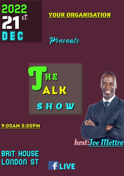 TALK SHOW Template | PosterMyWall