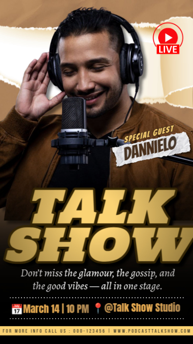 Talk Show Live Streaming Instagram Story template