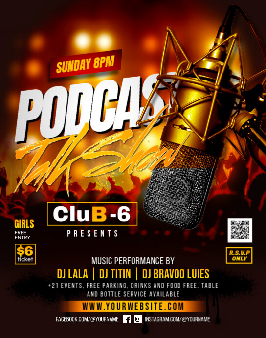 Talk Show Podcast Poster/Wallboard template