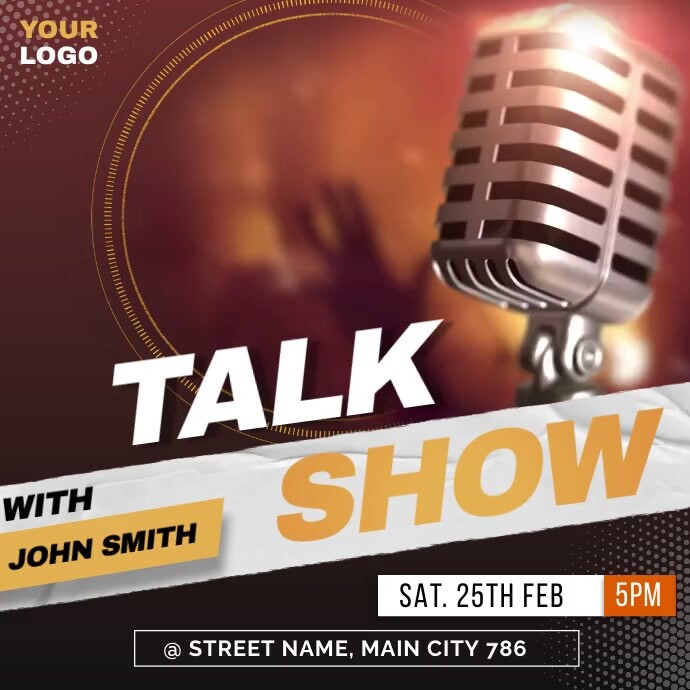 Talk Show Podcast Template PosterMyWall