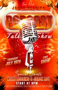 Talk Show Podcast  Flyer Tabloid template