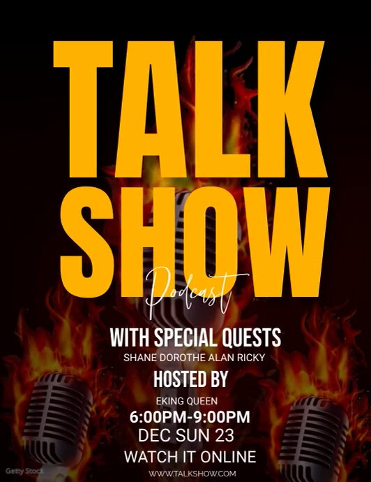 Talk show podcast flyers Template | PosterMyWall