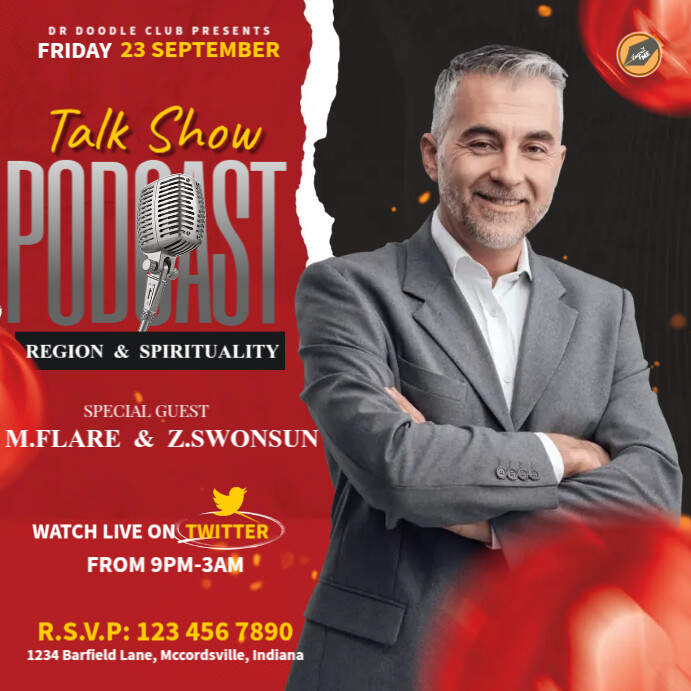Panel Podcast Talk Show Podcast Template | PosterMyWall