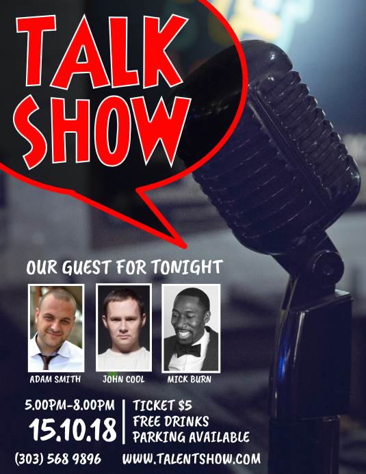 Talk Show Flyer Template เนเธเธกเนเธเธฅเธ | PosterMyWall