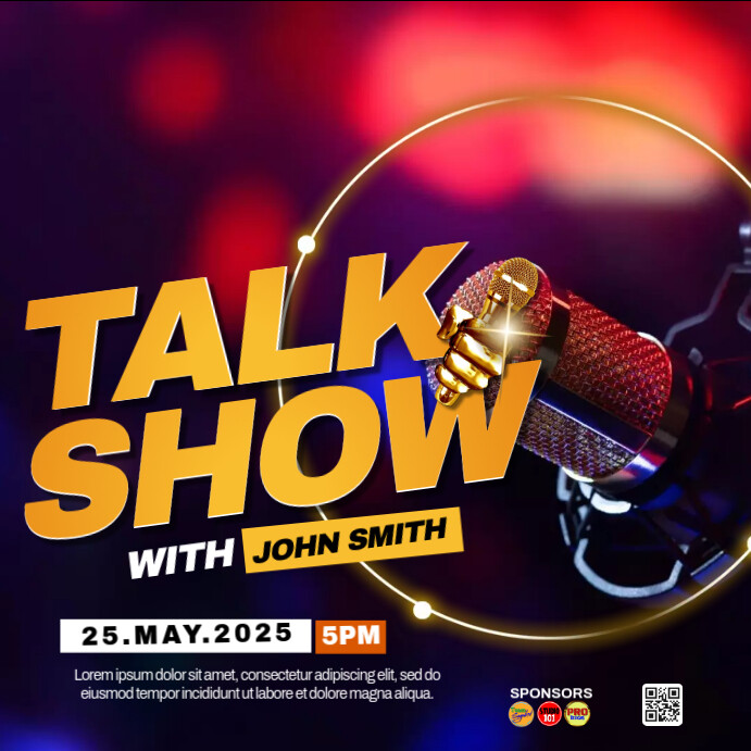 Plantilla de TALK SHOW TEMPLATE.E | PosterMyWall