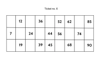 Tambola bingo ticket design template Label