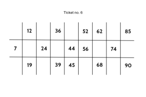 Tambola bingo ticket design template Label