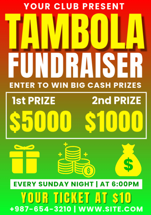 Tambola Fundraiser A4 template