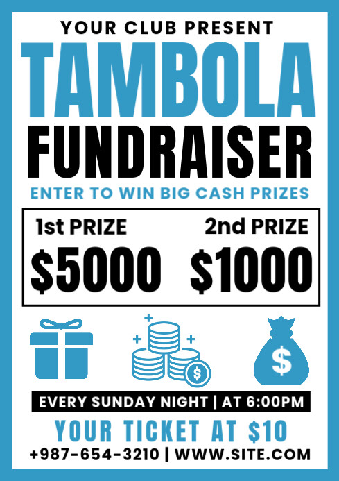 Tambola Fundraiser A4 template