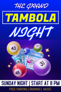 Tambola Game | Tambola Night Game | The Grand Tambola Night Plakat template