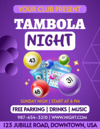 Tambola Game Flyer Design | Tambola Night Flyer Design template