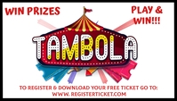 Tambola game night play win tickets Visitenkarte template