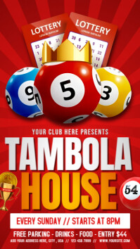 Red Tambola Event Digitalt display Template