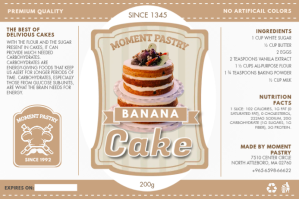 White Cake Packaging Label Template