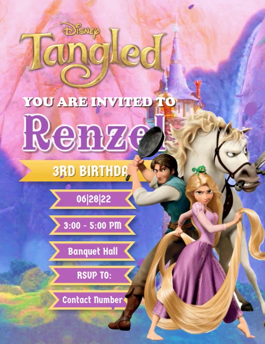 Tangled Flyer (Letter pang-US) template