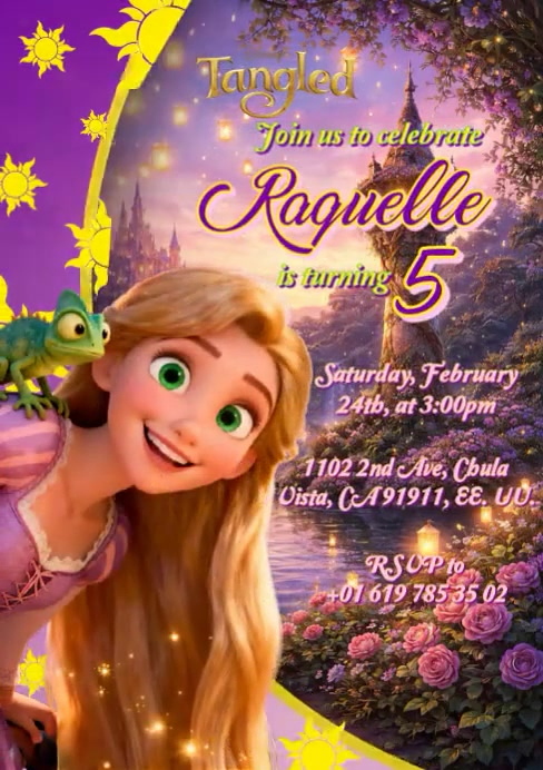 Tangled Invitation Paper Tangled invitation Template | PosterMyWall