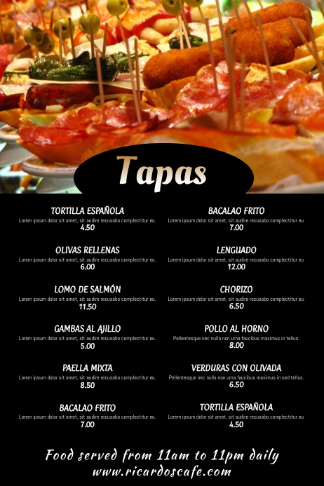 Tapas Fra Menu | Recettes de tapas et de fruits de mer – LBEGMS