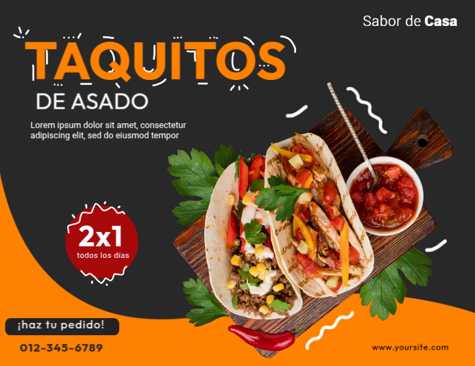 Taquitos Template Løbeseddel (US Letter)