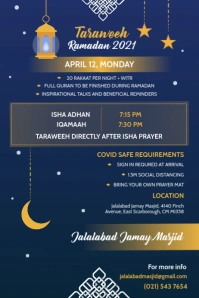 Taraweeh timing and etiquettes poster โปสเตอร์ template