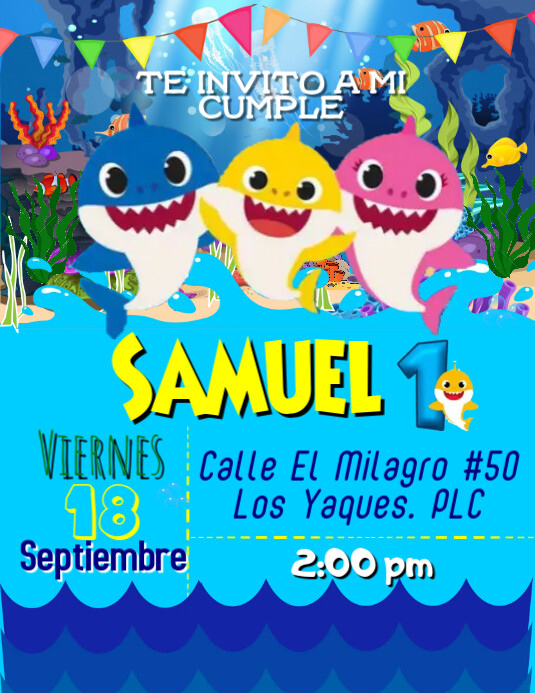 Sjabloon Verjaardag Baby Haai Verjaardag Uitnodigingskaart Baby Haai Postermywall Sjabloon Verjaardag Baby Haai Verjaardag Uitnodigingskaart Baby Haai Postermywall