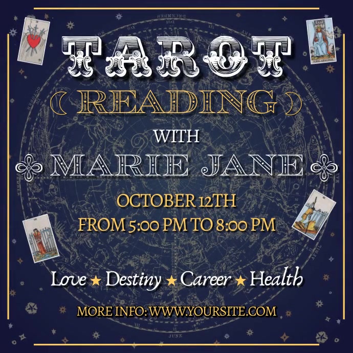 Tarot Reading Fortune Teller Flyer Template ( Post Instagram