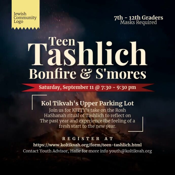 Tashlich Bonfire & S'mores Post Template Wpis na Instagrama