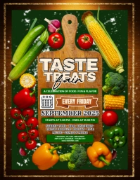 TASTE TREATS FAIR FESTIVE VIBES Flyer (US Letter) template