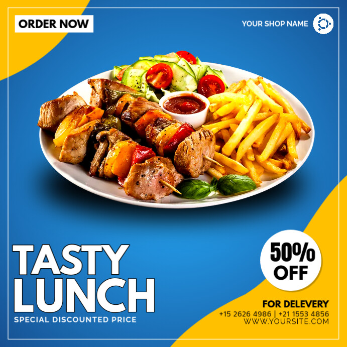 Tasty & delecious menu โพสต์บน Instagram template