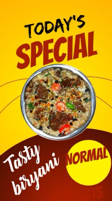 tasty biryani digital display template