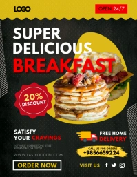 Tasty Breakfast Flyer Design Iflaya (Incwadi ye-US) template