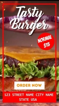 Tasty Burger Online sale Ad Digitalanzeige (9:16) template