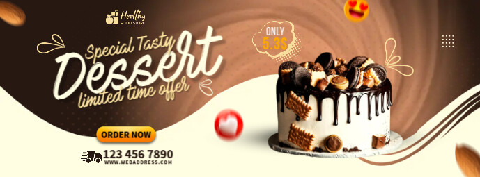 Tasty Dessert Ads Facebook Cover Photo template