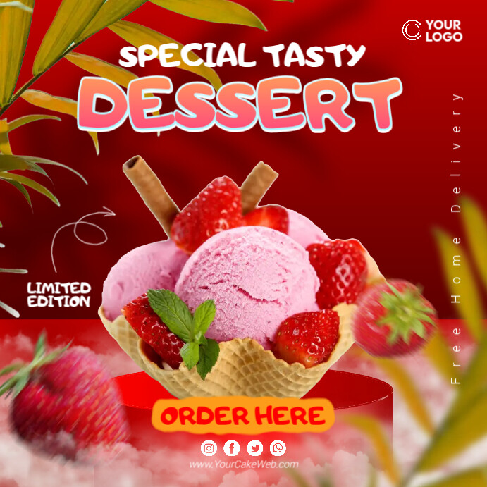 Tasty Dessert Menu Template PosterMyWall