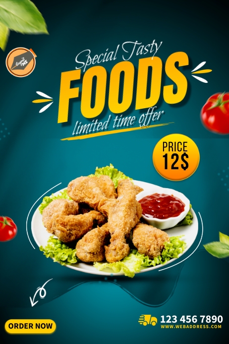 Food Postar Plantilla de Tasty Food Template Poster | PosterMyWall