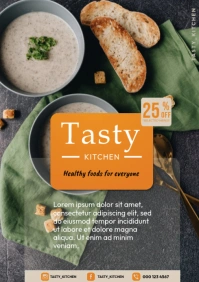 Tasty Kitchen Menu Flyer A4 template