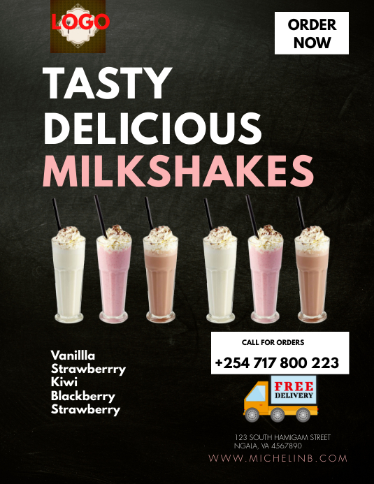 Copia de TASTY MILKSHAKES FLYER | PosterMyWall