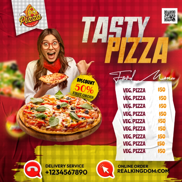 Tasty Pizza Instagram Post Template PosterMyWall